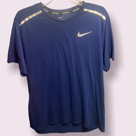 NIKE Running Dri Fit Dark Purple/Blue Workout Athletic Short Sleeve‎ Tee - Picture 1 of 12
